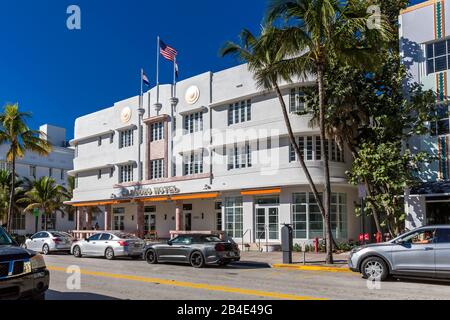 Cardozo Hotel, Ocean Drive, Quartiere Art Deco, South Beach, Miami Beach, Miami-Dade County, Florida, Stati Uniti, Nordamerika Foto Stock