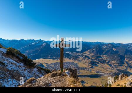 Panorama dal Rubihorn, 1957m, su Oberstdorf, Allgäu Alpi, Allgäu, Baviera, Germania, Europa Foto Stock