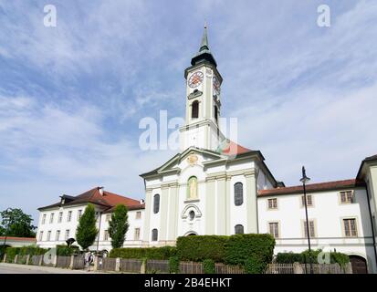 Schäftlarn, Abbazia Di Schäftlarn (Kloster Schäftlarn), Chiesa Di Oberbayern, Münchner Umland, Alta Baviera, Baviera / Baviera, Germania Foto Stock