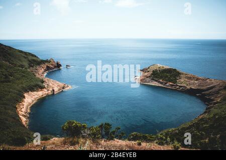 Azzorre, Faial, paesaggio, mare, baia Foto Stock