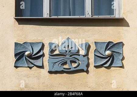 Helsinki, Art Nouveau, Facciata, Dettaglio, Korkeavuorenkatu 24 Foto Stock