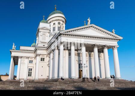Helsinki, cattedrale, gradini, panorama Foto Stock