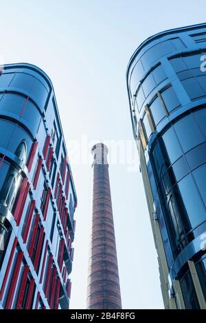 Estonia, Tallinn, Città di Rotermann, moderno quartiere degli affari, facciate di vetro Foto Stock