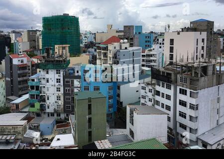 Case Residenziali Ueberbauung, Male, Maldive, Asia Foto Stock