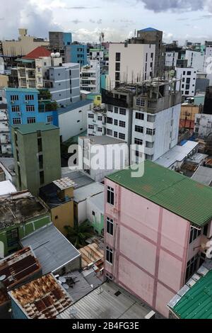 Case Residenziali Ueberbauung, Male, Maldive, Asia Foto Stock