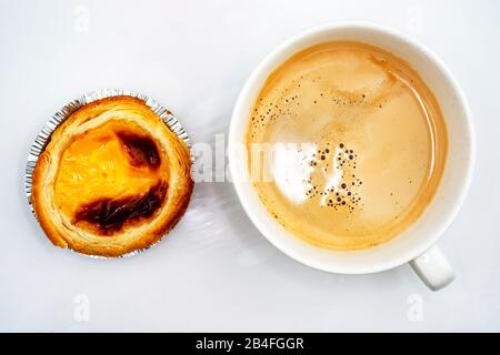 Caffè e crema pasticcera tart Foto Stock