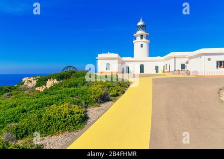 Cap De Cavalleria Faro, Minorca, Isole Baleari, Spagna, Europa Foto Stock