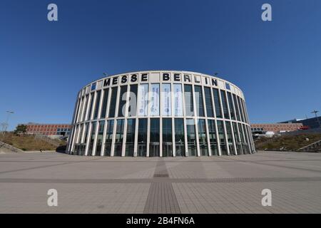 Messe Berlin, Eingang Sued, Jaffestrasse, Westend, Berlino, Deutschland Foto Stock