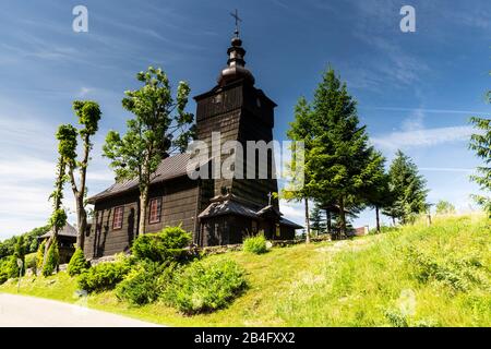 Europa, Polonia, Provincia Della Piccola Polonia, Chiesa Parrocchiale Greca Cattolica Di San Cosma E San Damiano A Banica Foto Stock