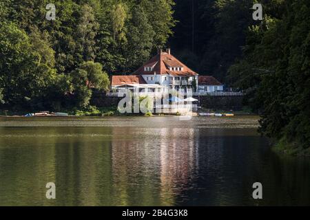 Europa, Polonia, Bassa Slesia, Zagorze Slaskie Dam Foto Stock