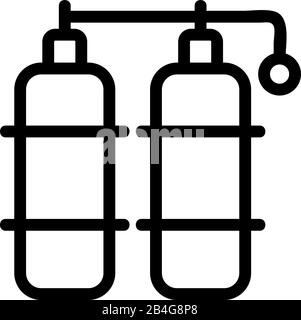 vettore icona gas butano. Illustrazione del simbolo del contorno isolato Illustrazione Vettoriale