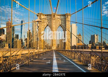 Ponte di Brooklyn, New York City, Stati Uniti d'America Foto Stock
