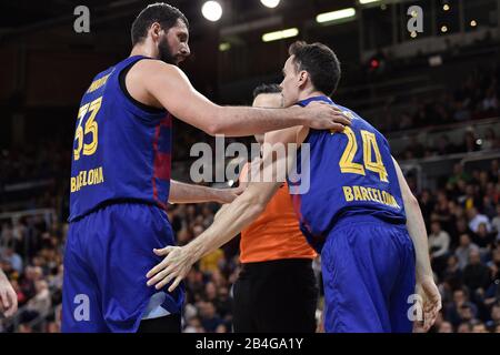 Barcellona, Spagna. 06th Mar, 2020. Barcellona, SPAGNA - MARZO 06: Nikola Mirotic del FC Barcellona durante la partita di basket Eurolega disputata tra il FC Barcelona Basquet e il FC Bayern Munich Basketball al Palau Blaugrana il 06 Marzo 2020 a Barcellona, Spagna. Credit: Dax Images/Alamy Live News Foto Stock