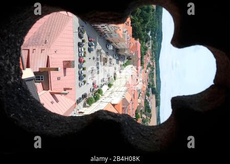 Repubblica Ceca, Slavonice era sulla principale via commerciale dalla Boemia all'Austria. La maggior parte degli edifici del centro storico provengono da quest'epoca Foto Stock