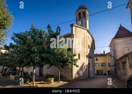 Église Saint Étienne A Armissan. Si parla per la prima volta nel XV secolo. Foto Stock