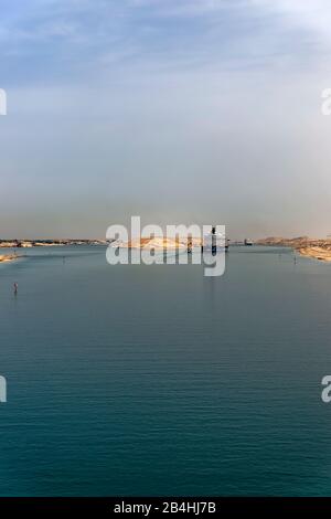 Canale Di Suez, Passaggio Canale Di Suez, Egitto Foto Stock