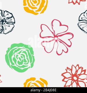 Un modello senza cuciture in stile primaverile. Illustrazione Vettoriale