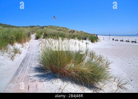 Dune percorso sulla spiaggia sud sulla Badedüne, Helgoland, Helgoland Bay, German Bay, North Sea Island, North Sea, Schleswig-Holstein, Germania Foto Stock