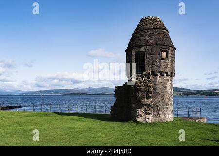 Newark Castle, Tower, City, Harbour, Port Glasgow, Scotland, Uk, Europe Foto Stock