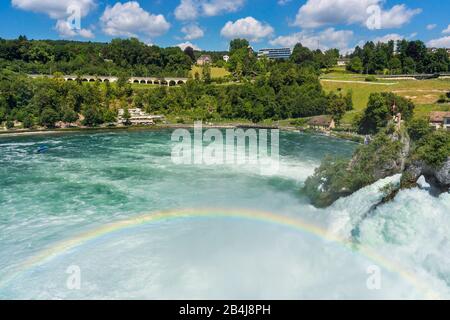 Rheinfall Bei Schaffhausen, Regenbogen Foto Stock