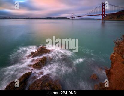 Usa, Stati Uniti D'America, San Francisco, Golden Gate Bridge, Bay Area, California, Foto Stock