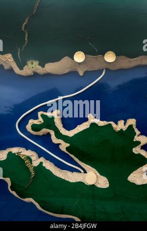 Europa, Mediterraneo, Adriatico, Croazia, Hvar, Stari Grad, Mappa, rappresentazione, collegamento traghetto Foto Stock