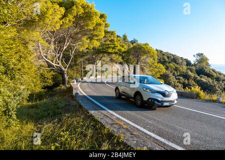 Strada costiera, opatija riviera, Golfo del Quarnero, mare adriatico, Croazia Foto Stock