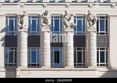 Figura Gruppo, Tribunale Del Cite Judiciaire, Lussemburgo, Lussemburgo, Europa Foto Stock