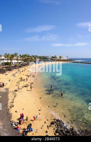 Playa Flamingo Beach, Playa Blanca, Lanzarote, Isole Canarie, Spagna Foto Stock