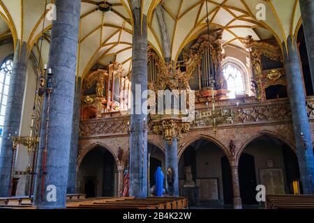 Organo, Chiesa Parrocchiale Maria Himmelfahrt, Schwaz, Valle Dell'Inn, Tirolo, Austria Foto Stock