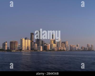 Skyline, Brickell Ave Edifici, Miami, Florida, Stati Uniti Foto Stock