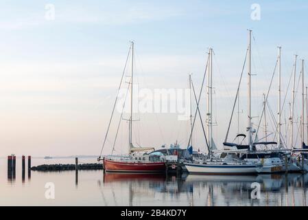 Germania, Mecklenburg-Vorpommern, Hiddensee, monastero di ingresso al porto, Hiddensee. Foto Stock