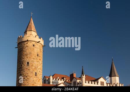 Germania, Sassonia. Bautzen, vista sulla torre di Wendish a Bautzen, alta Lusazia. Foto Stock