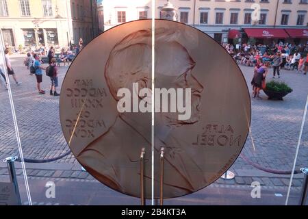 Nobel Prize Museum, Stoccolma, Alfred Bernhard Filip Nobel [21. 10 ottobre 1833 - 10 dicembre 1896], porta Foto Stock