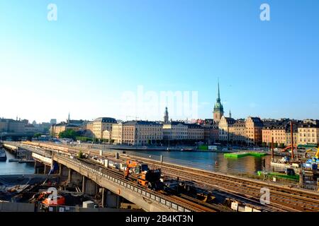 Stoccolma, Svezia, edifici storici a Gamla Stan, città vecchia, patrimonio dell'umanità dell'UNESCO Foto Stock