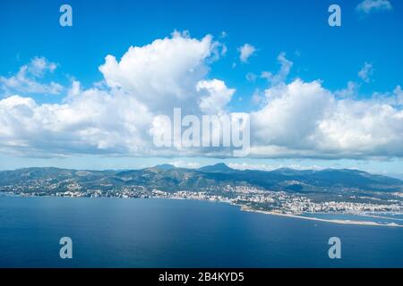 Costa di Maiorca dall'aereo Foto Stock