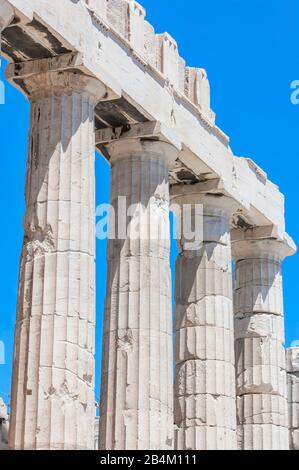 Tempio Partenone dell'Acropoli di Atene, Atene, Grecia, Europa Foto Stock