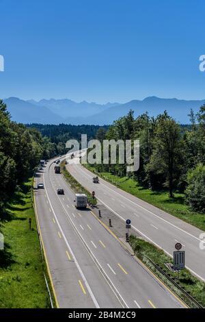 Deutschland, Bayern, Oberbayern, Fünfseenland, Starnberger See, Seeshaupt, Autobahn A 95 Bei Seeshaupt Foto Stock