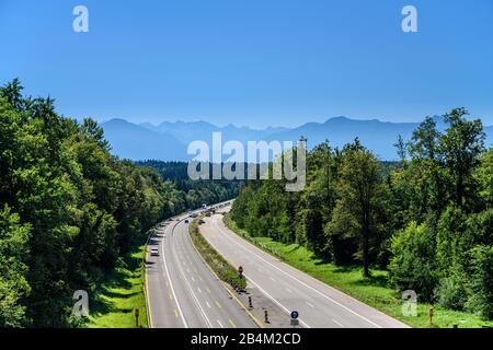 Deutschland, Bayern, Oberbayern, Fünfseenland, Starnberger See, Seeshaupt, Autobahn A 95 Bei Seeshaupt Foto Stock