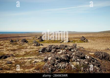 Snæfellsjökull-Nationalpark, Lavafeld, Meer, Felsen, Isola Foto Stock