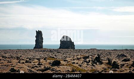 Snæfellsjökull-Nationalpark, Lavafeld, Meer, Felsen, Isola Foto Stock