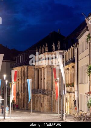 Teatro Dell'Opera Margravial Bayreuth, Crepuscolo, Patrimonio Dell'Umanità Dell'Unesco, Franconia, Baviera, Germania Foto Stock