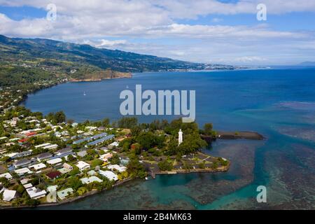 Vista aerea del punto Venus, Tahiti, Polinesia Francese Foto Stock