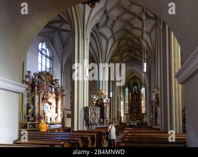 Eggenburg: chiesa Stephanuskirche nel Waldviertel, Niederösterreich, Austria Inferiore, Austria Foto Stock