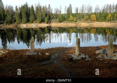 Escursioni nel Harz am Oderteich Foto Stock