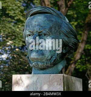 Richard Wagner, Busto, Festspielhaus, Bayreuth, Baviera, Germania Foto Stock