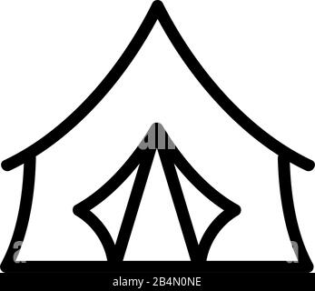 vettore icona tenda. Illustrazione del simbolo del contorno isolato Illustrazione Vettoriale