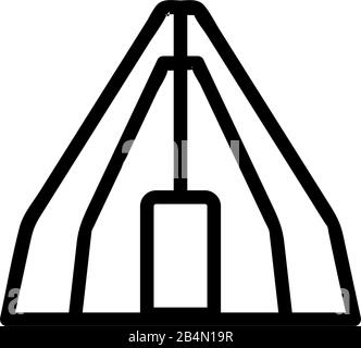 vettore icona tenda. Illustrazione del simbolo del contorno isolato Illustrazione Vettoriale