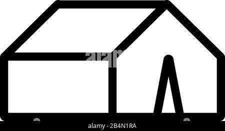 vettore icona tenda. Illustrazione del simbolo del contorno isolato Illustrazione Vettoriale