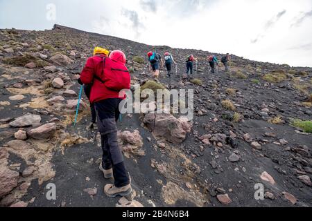 Escursione A Stromboli, Isole Eolie, Isole Eolie, Mar Tirreno, Italia Meridionale, Europa, Sicilia, Italia Foto Stock